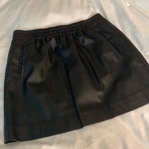 Black leather skirt